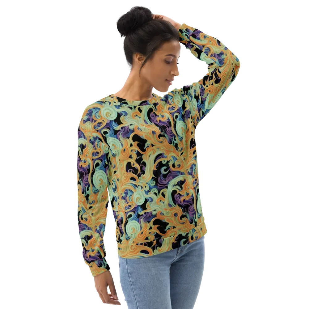 Velvet Vortex on Sweatshirt — Right Front