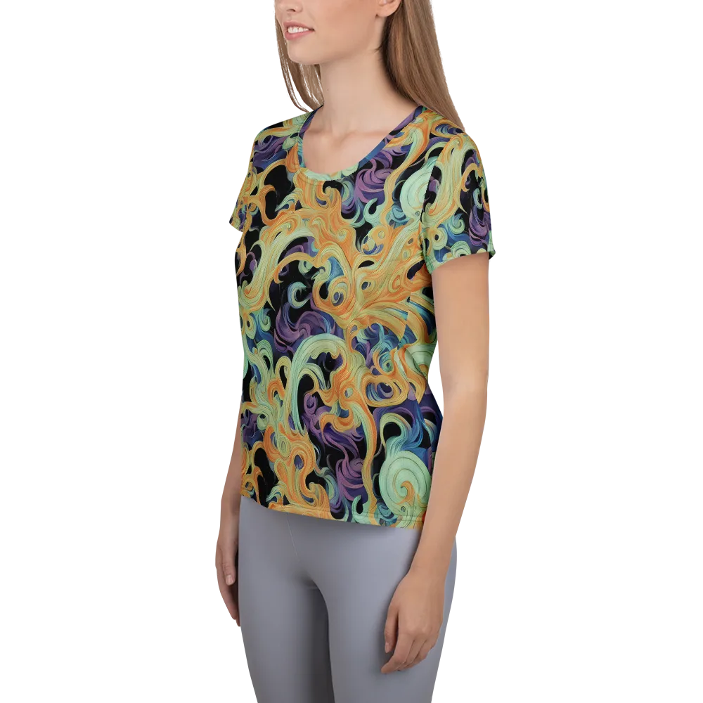 Velvet Vortex on Women's Athletic T-Shirt — Left