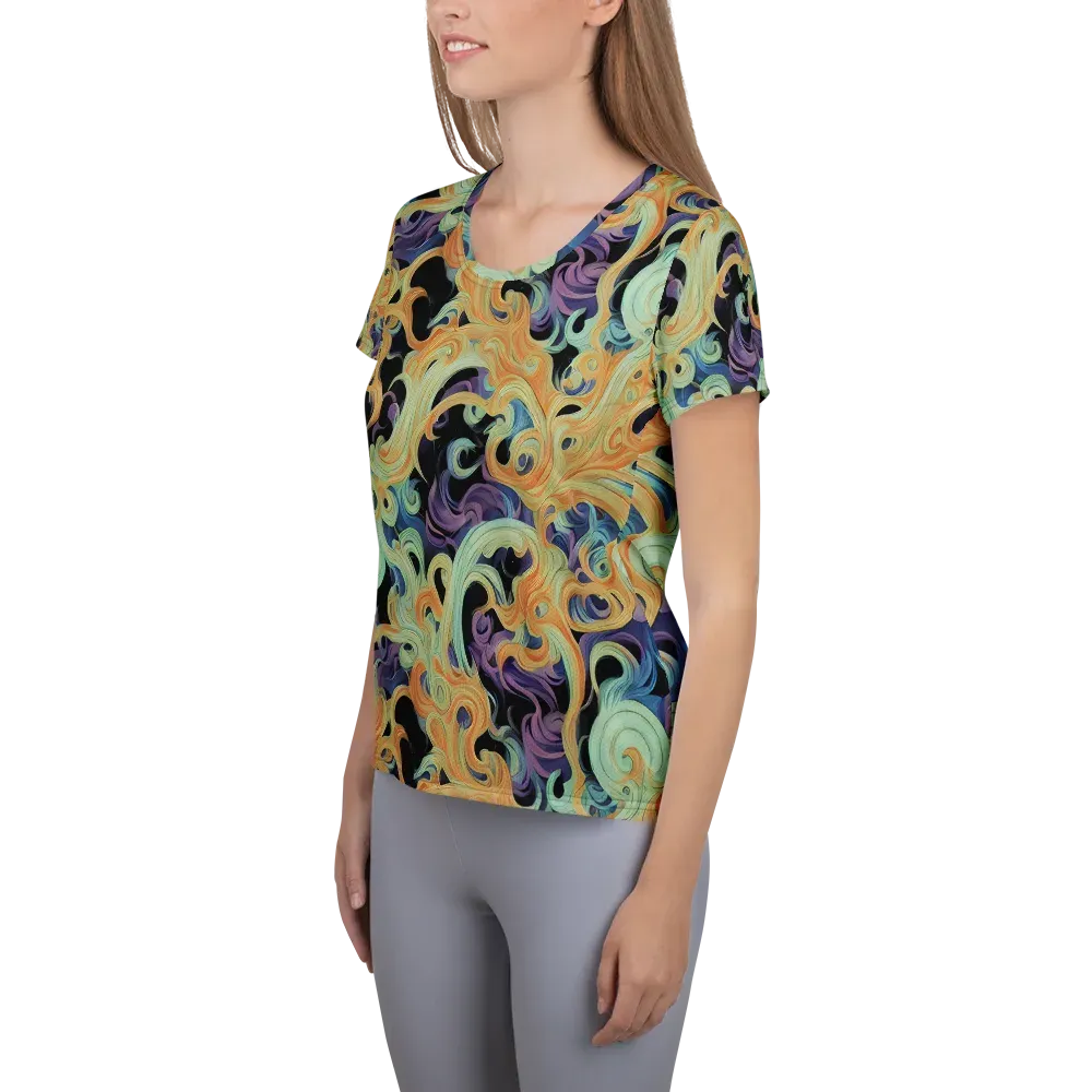 Velvet Vortex on Women's Athletic T-Shirt — Left