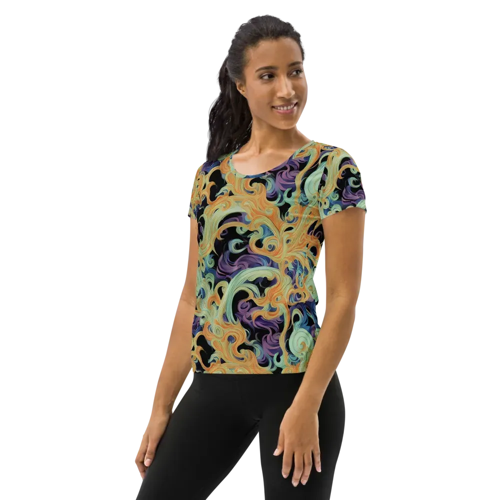 Velvet Vortex on Women's Athletic T-Shirt — Left