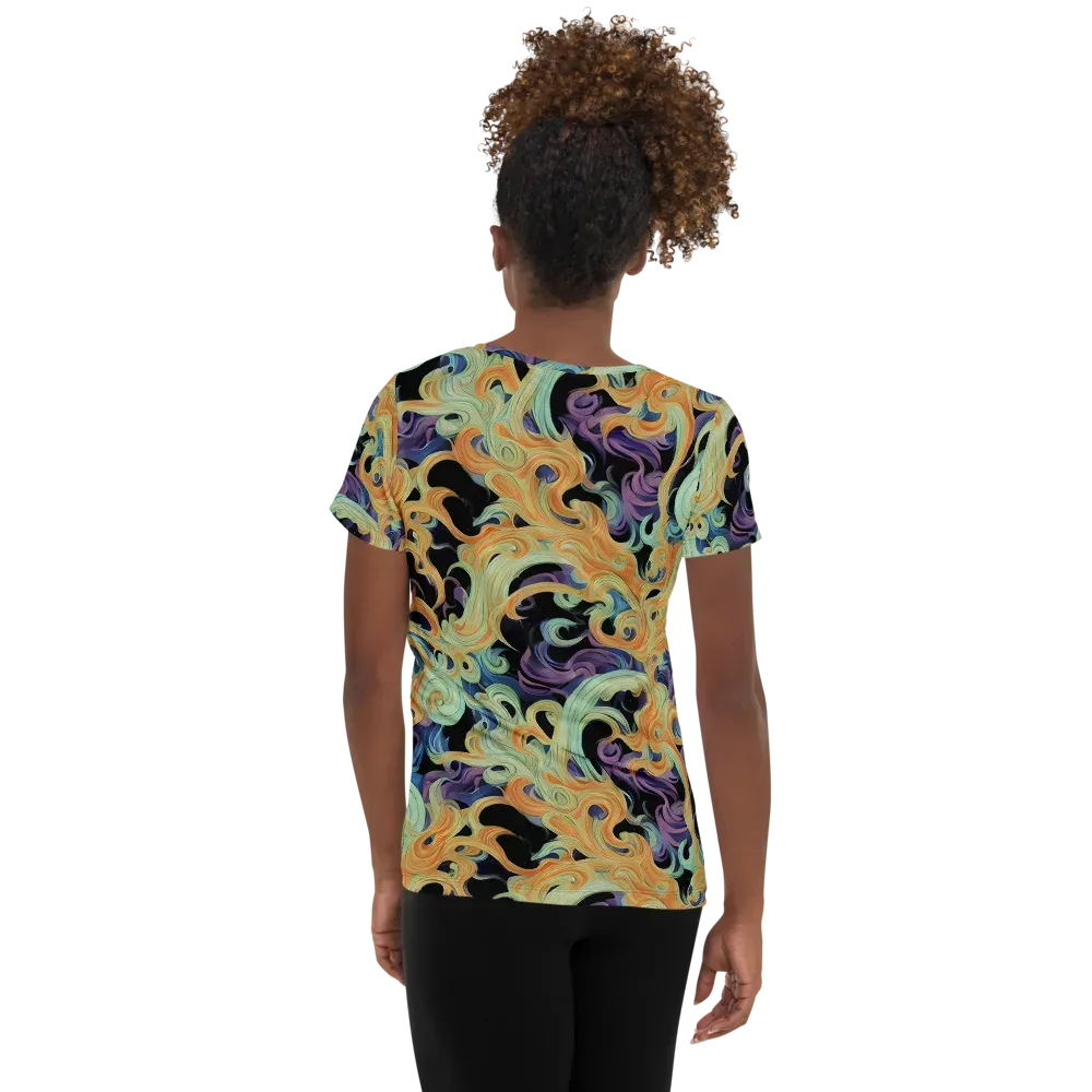 Velvet Vortex on Women's Athletic T-Shirt — Back