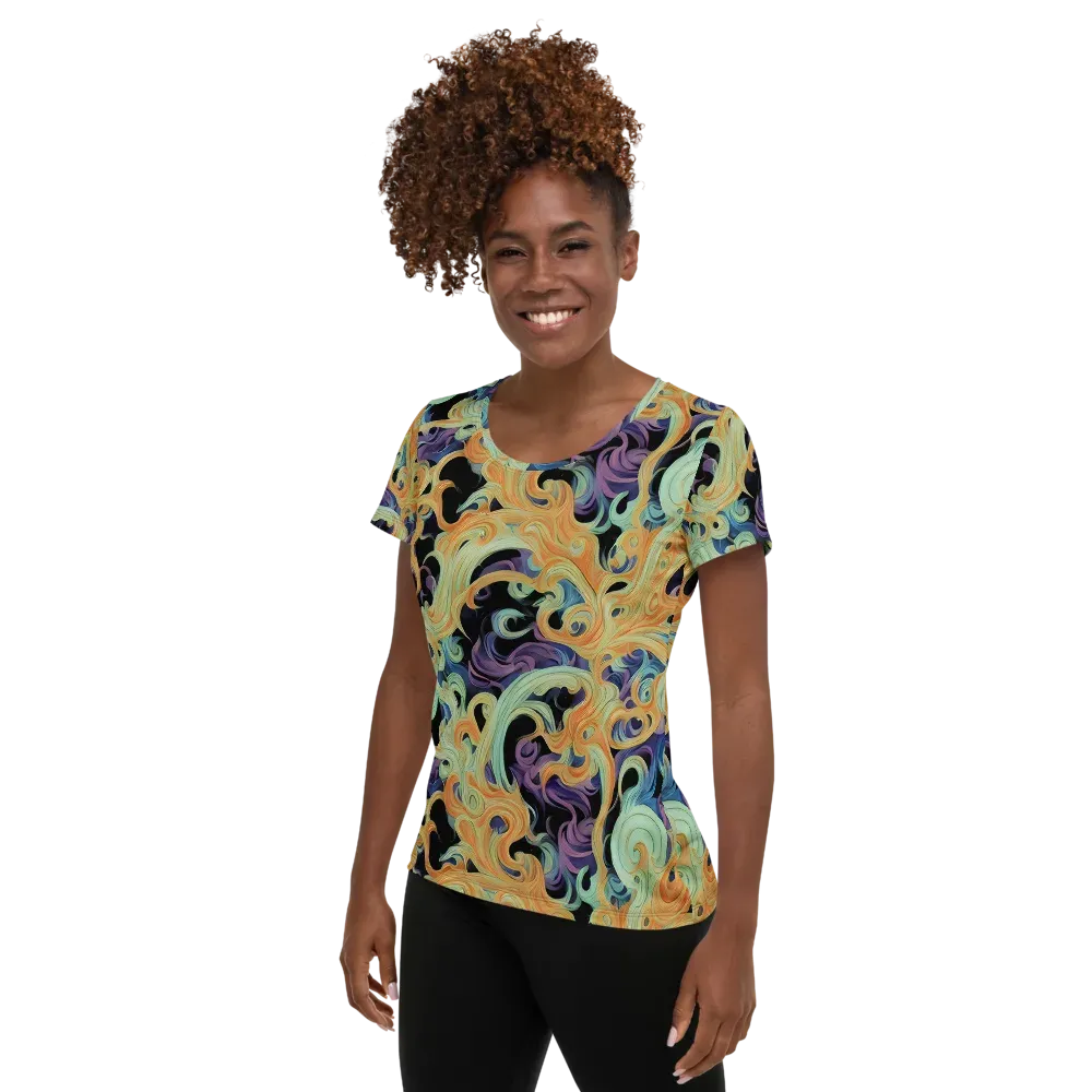 Velvet Vortex on Women's Athletic T-Shirt — Left