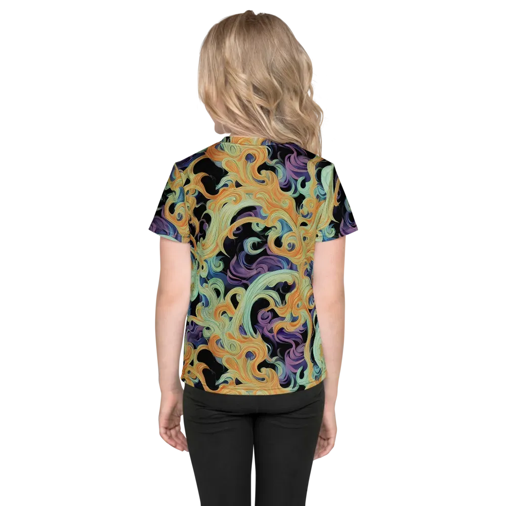 Velvet Vortex on Kids Crew Neck T-Shirt — Back