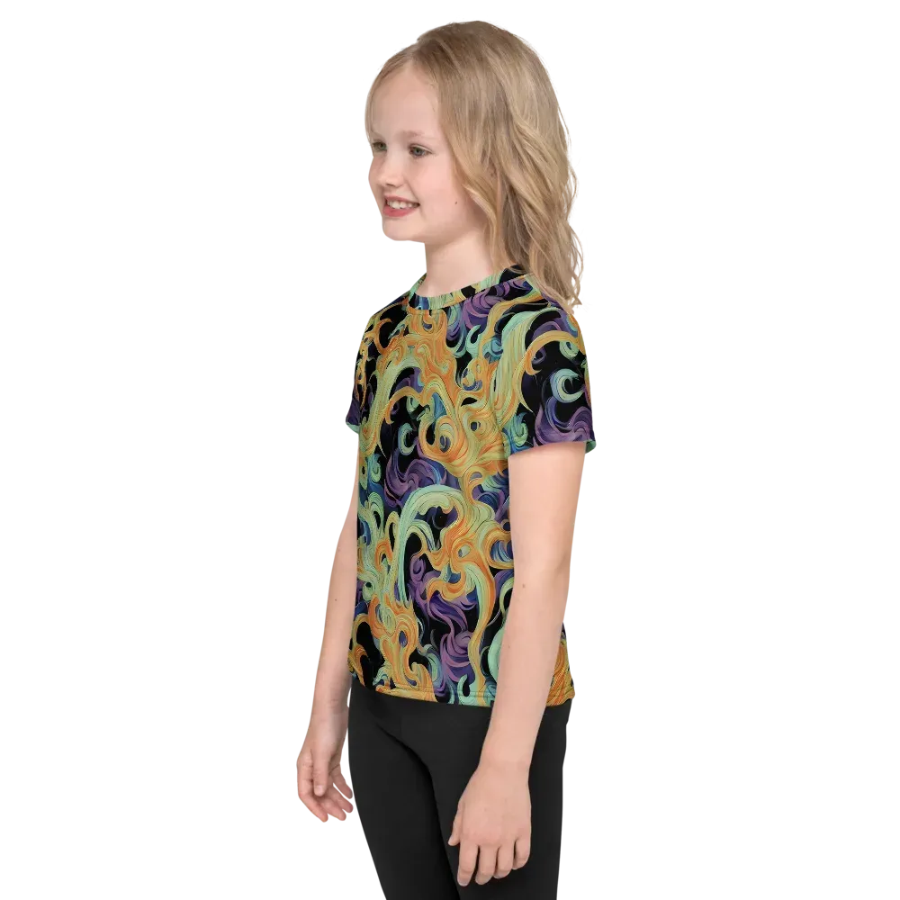 Velvet Vortex on Kids Crew Neck T-Shirt — Left