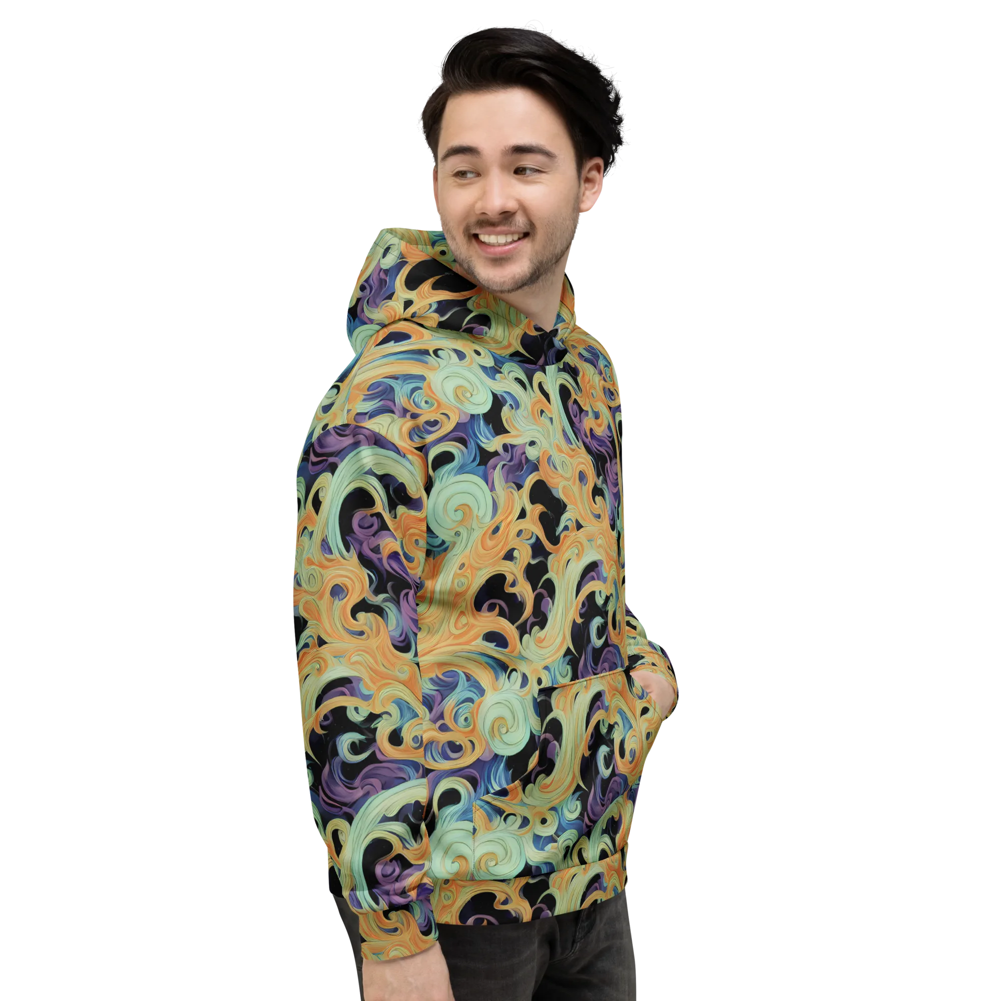 Velvet Vortex on Hoodie — Right