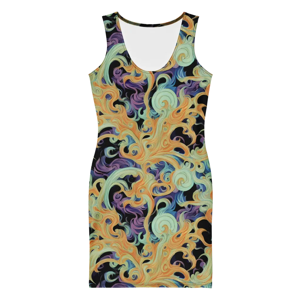 Velvet Vortex on Bodycon Dress — Front