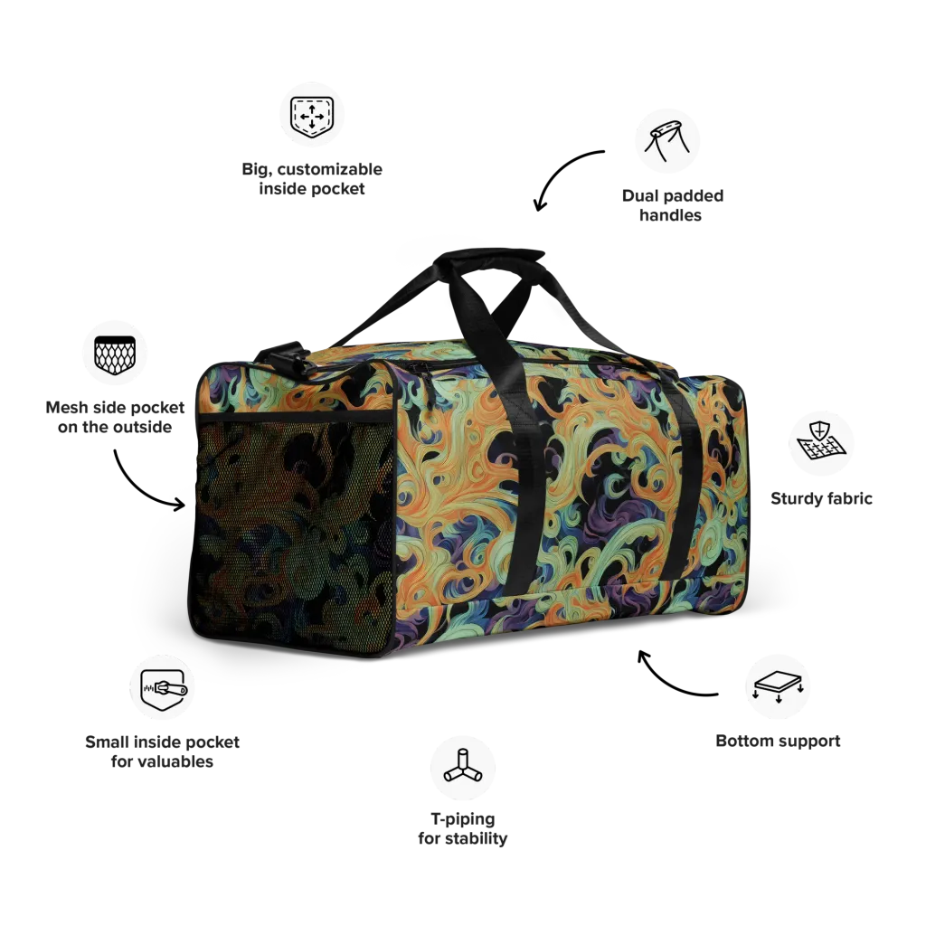 Velvet Vortex on Duffle Bag — Right Front