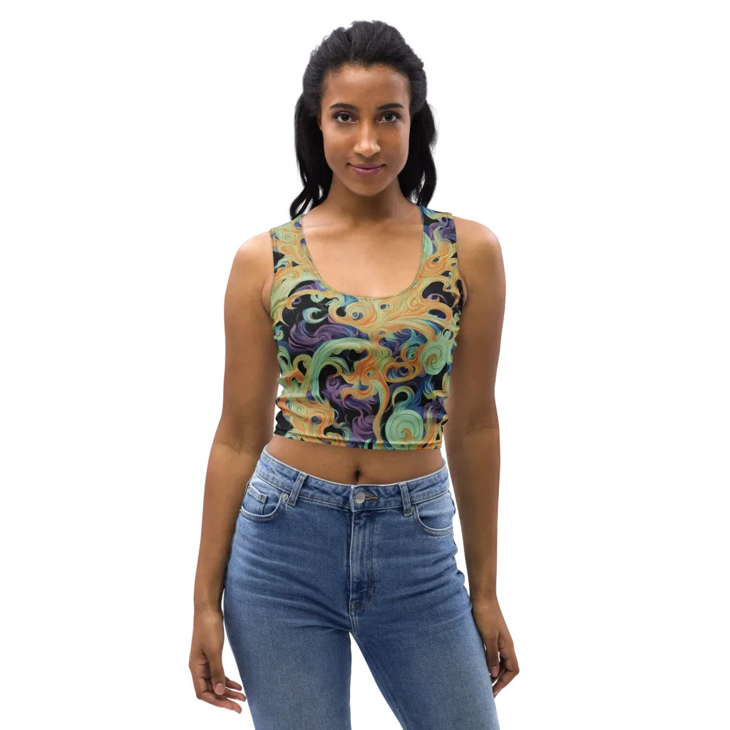 Velvet Vortex on Crop Top — Front