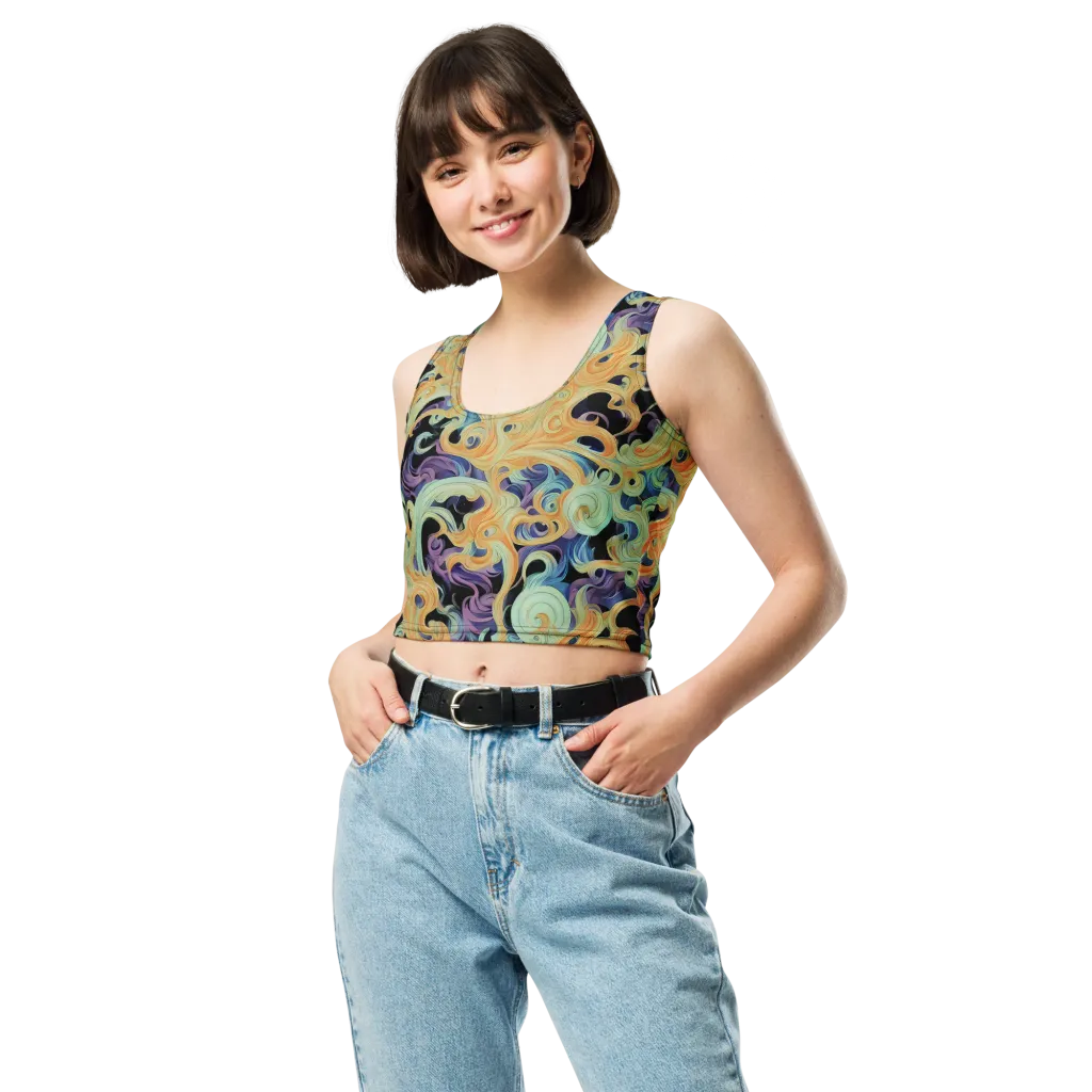 Velvet Vortex on Crop Top — Front