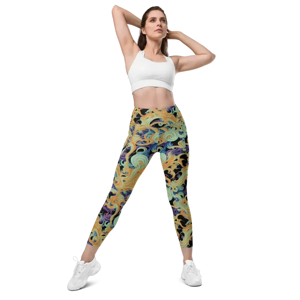 Velvet Vortex on Leggings with Pockets — Front