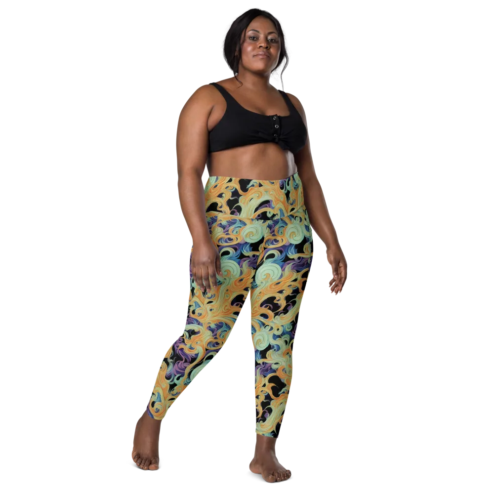 Velvet Vortex on Leggings with Pockets — Front