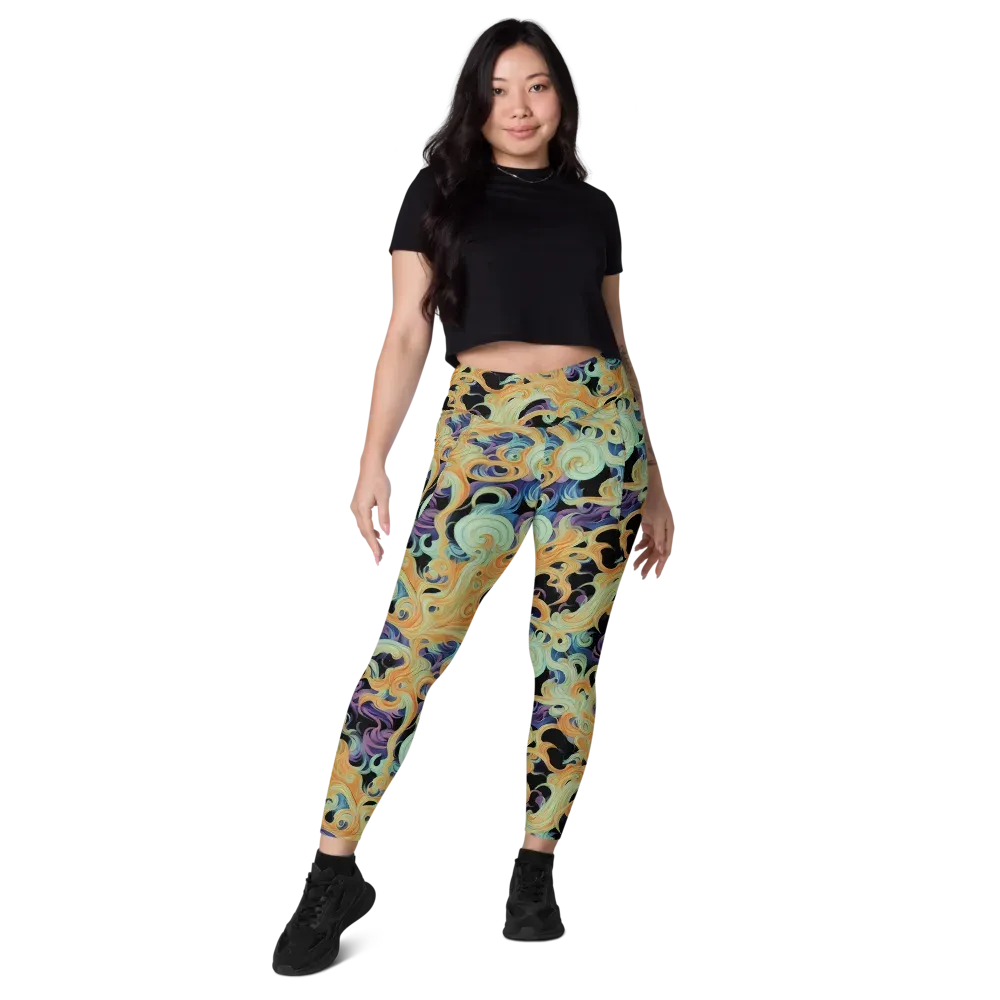 Velvet Vortex on Leggings with Pockets — Front