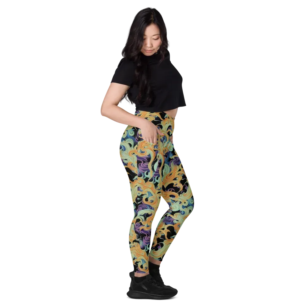 Velvet Vortex on Leggings with Pockets — Right