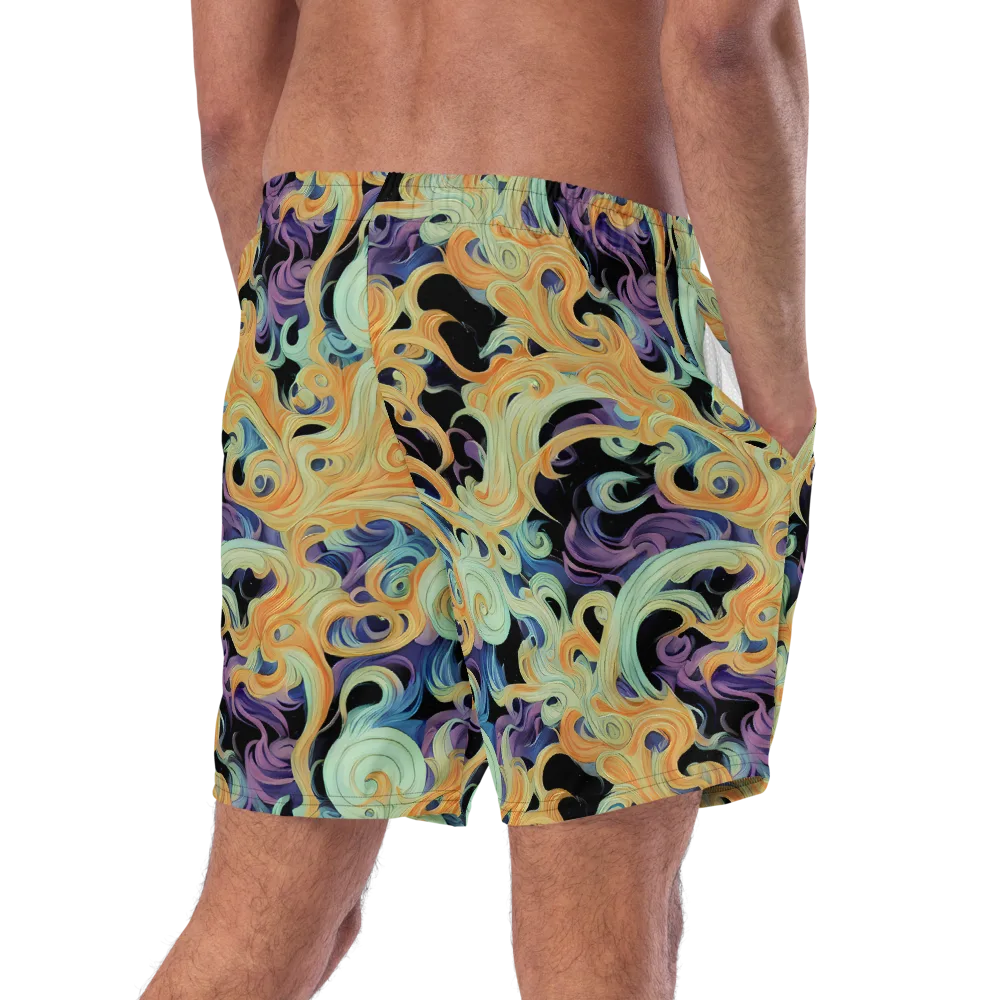 Velvet Vortex on Swim Trunks — Right Back