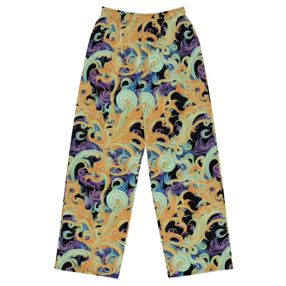 Velvet Vortex on Wide-Leg Pants — Front