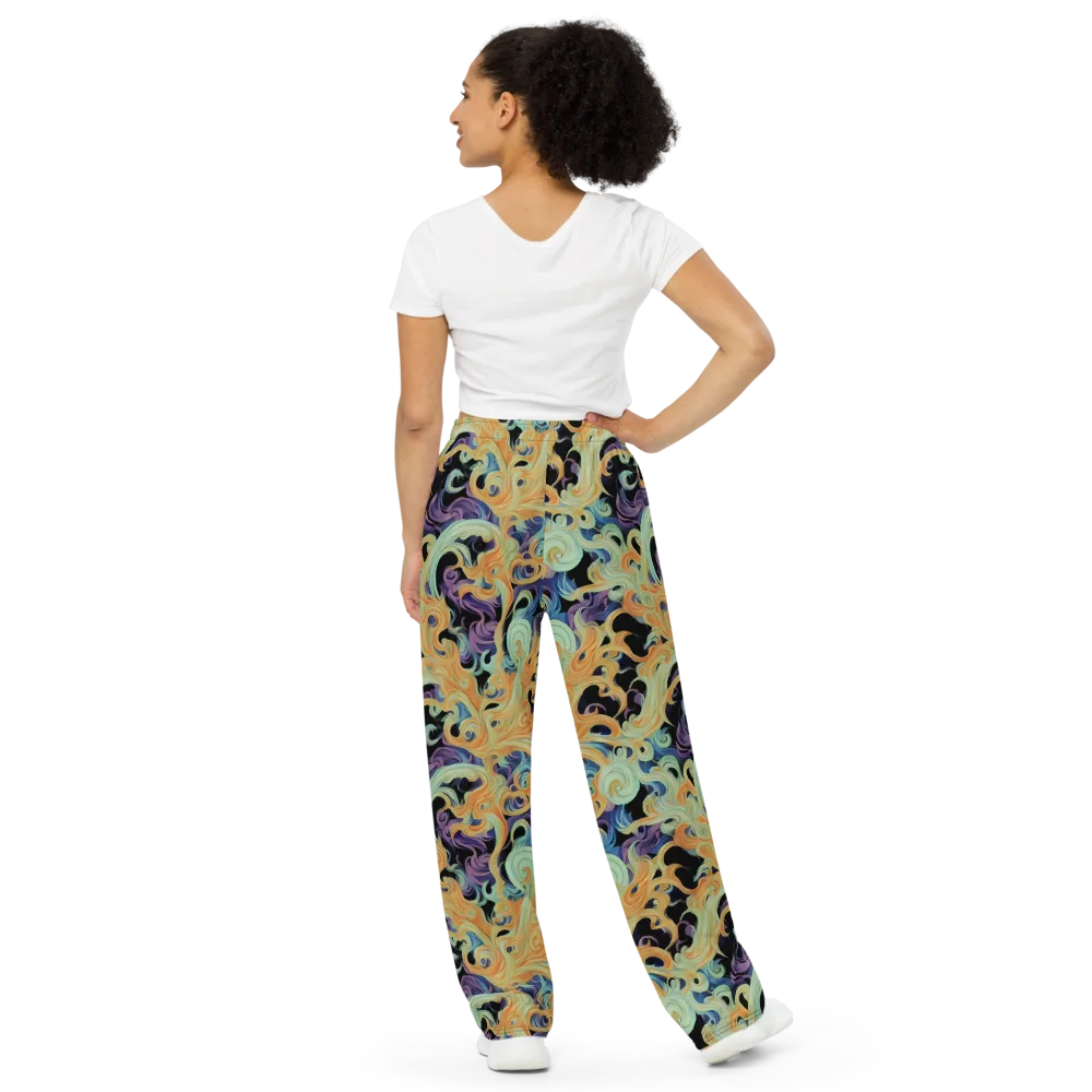 Velvet Vortex on Wide-Leg Pants — Back