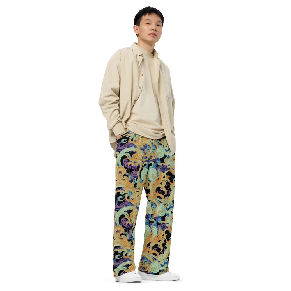 Velvet Vortex on Wide-Leg Pants — Right Front