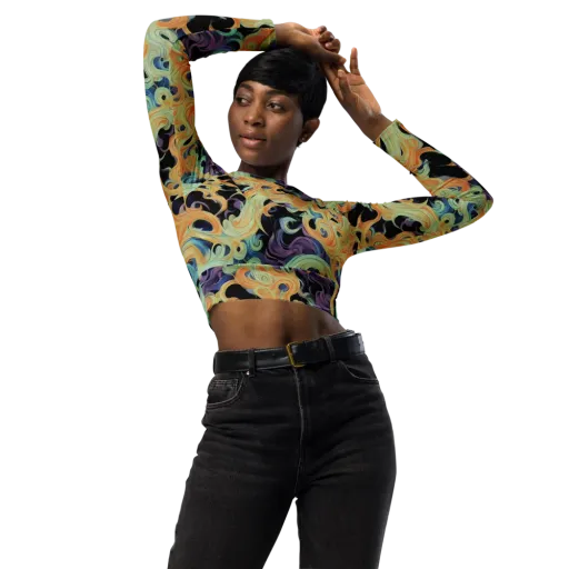 Velvet Vortex on a Long Sleeve Crop Top