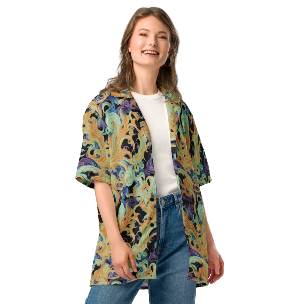 Velvet Vortex on Button Shirt — Front