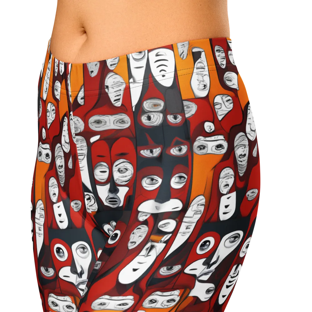 Crimson Visions on Capri Leggings — Zoomed-in