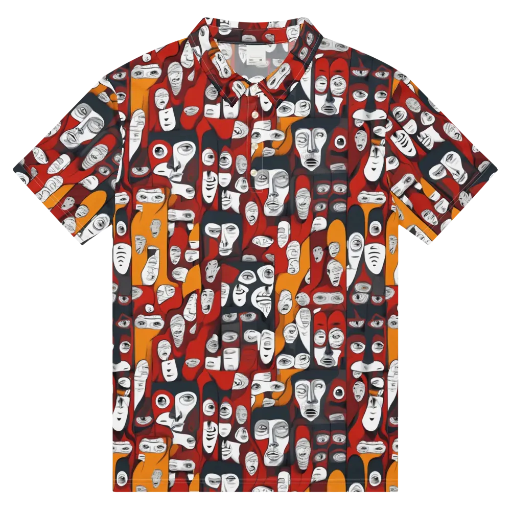 Crimson Visions on Men's Slim Fit Polo Shirt — Front