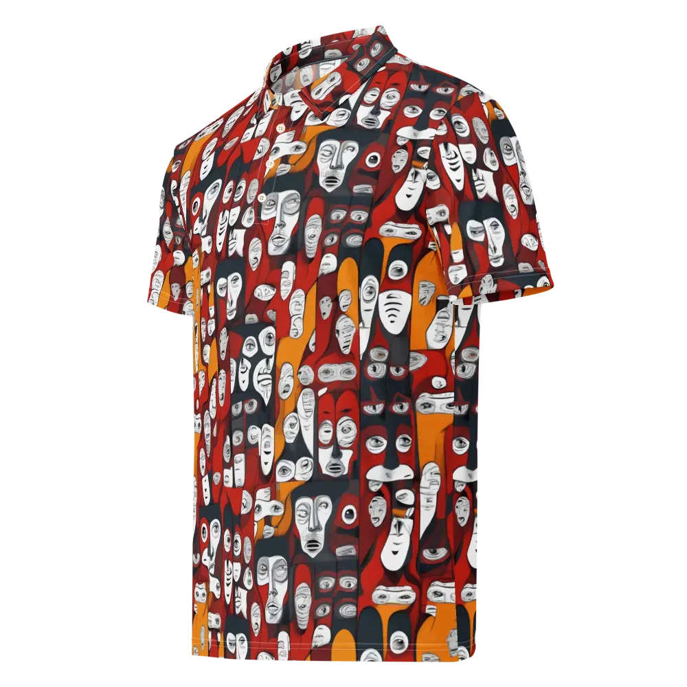 Crimson Visions on Men's Slim Fit Polo Shirt — Left Front