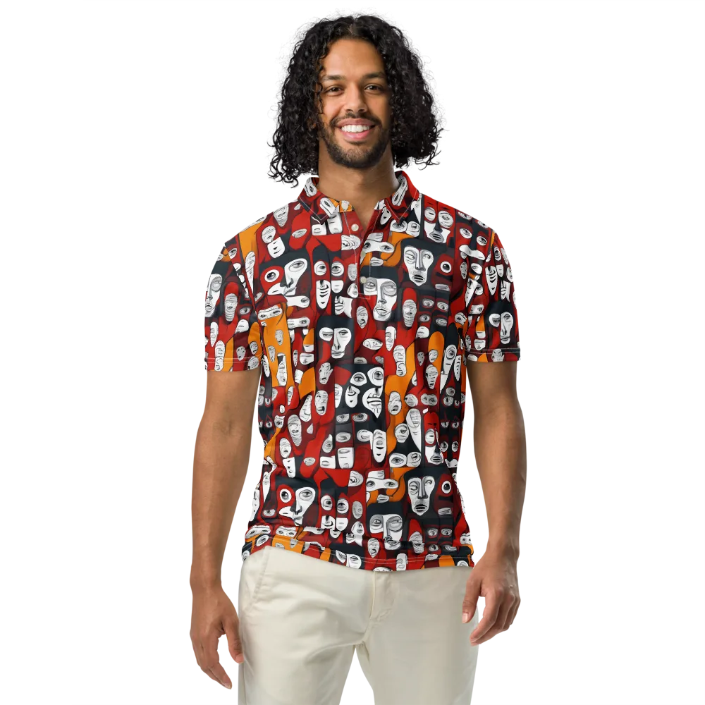 Crimson Visions on Men's Slim Fit Polo Shirt — Front