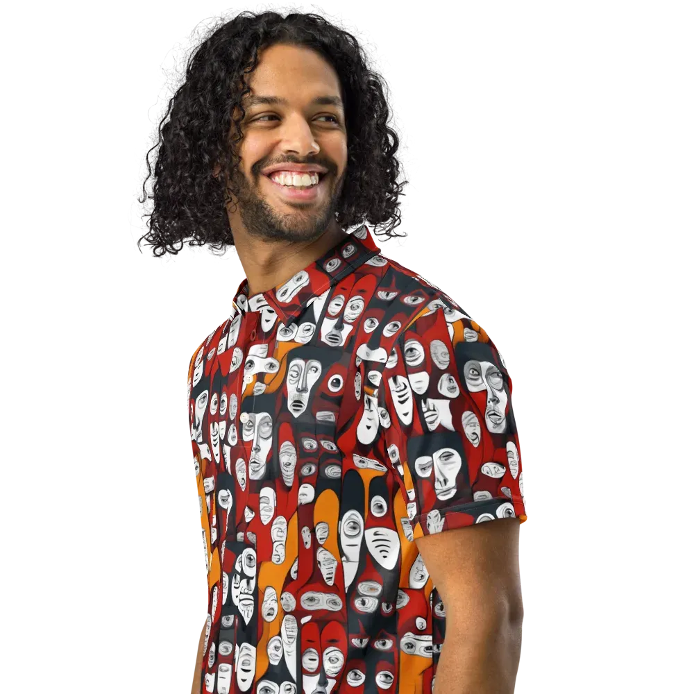Crimson Visions on Men's Slim Fit Polo Shirt — Left Front