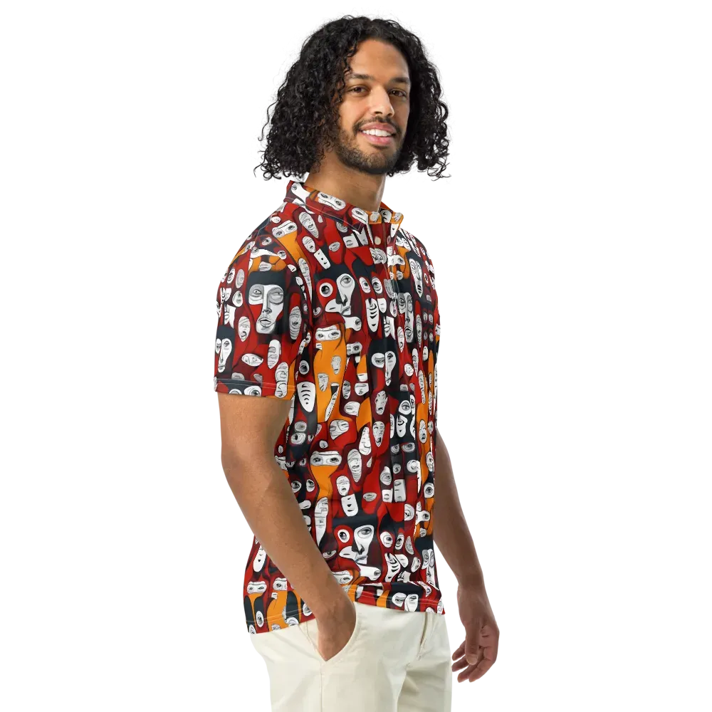Crimson Visions on Men's Slim Fit Polo Shirt — Right Front