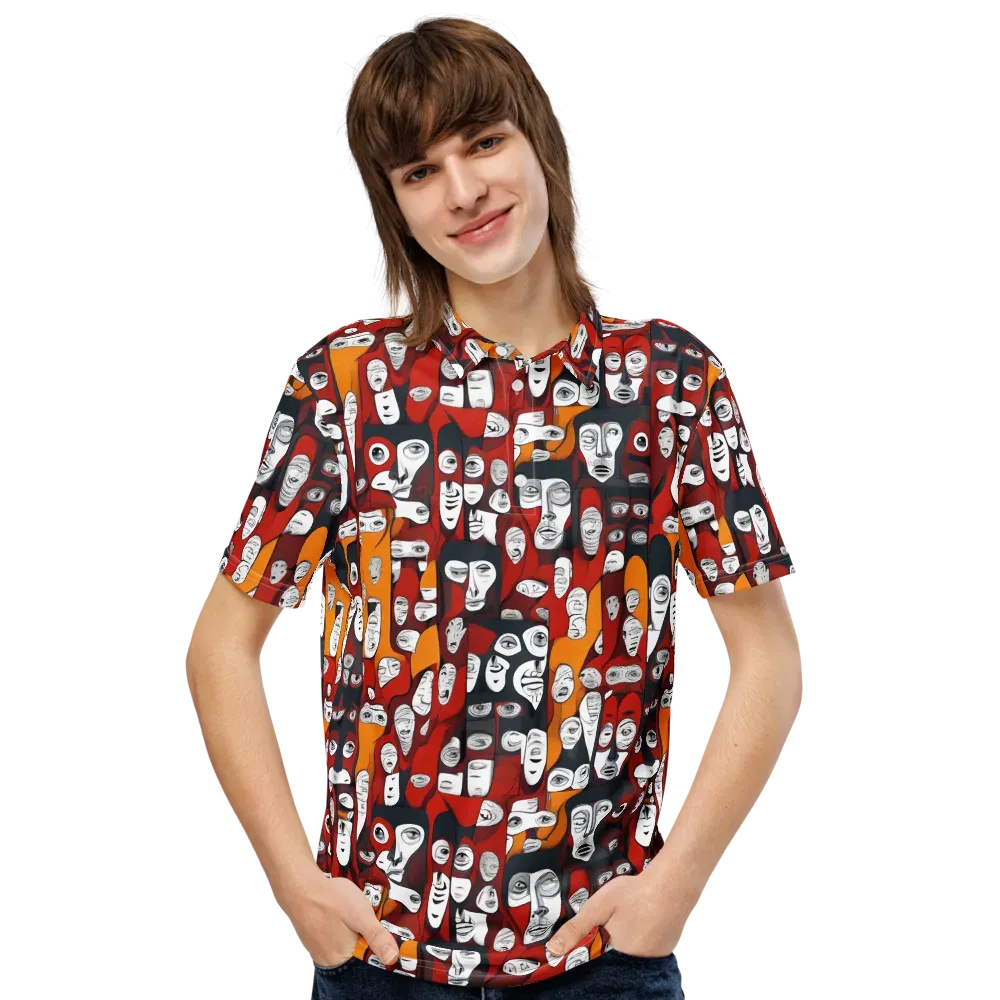 Crimson Visions on Men's Slim Fit Polo Shirt — Front
