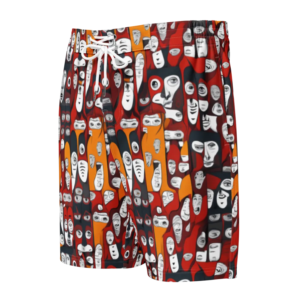 Crimson Visions on Men's Board Shorts — Front