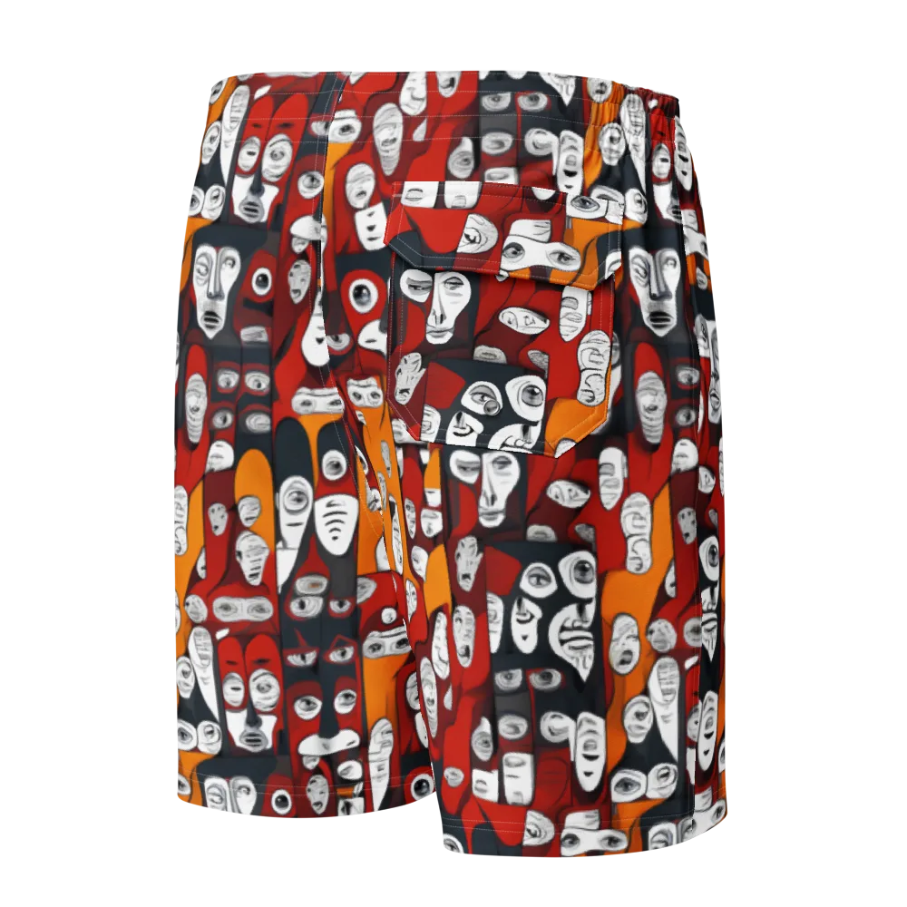 Crimson Visions on Men's Board Shorts — Back