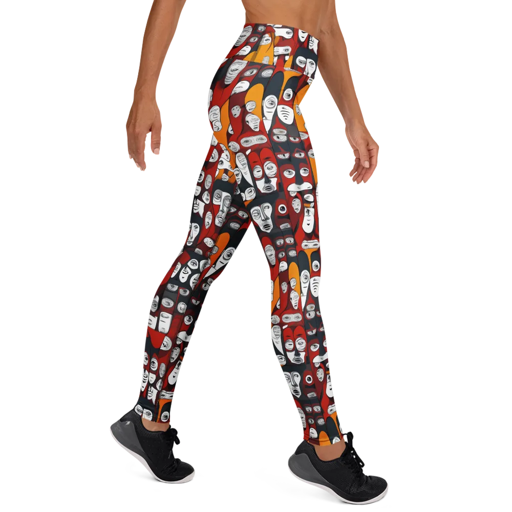 Crimson Visions on Yoga Leggings — Right