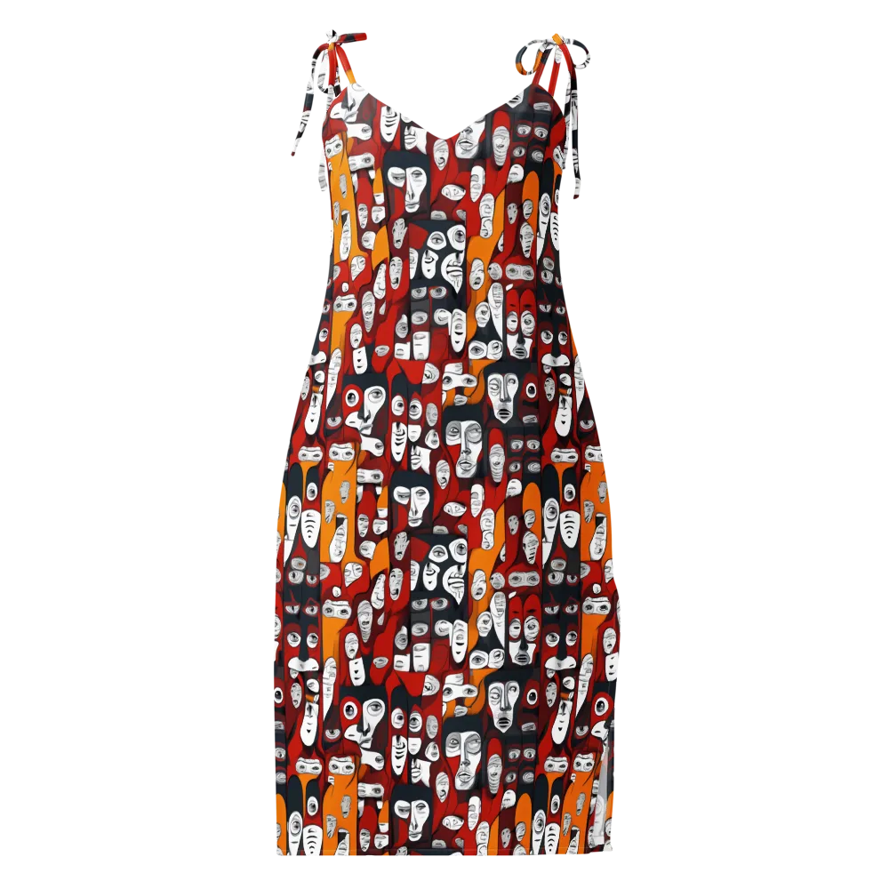 Crimson Visions on Slip Dress — Front