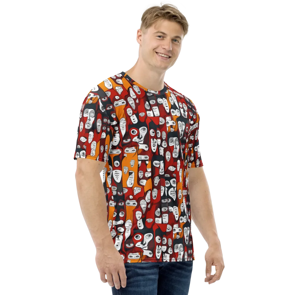 Crimson Visions on Men's Crew Neck T-Shirt — Right