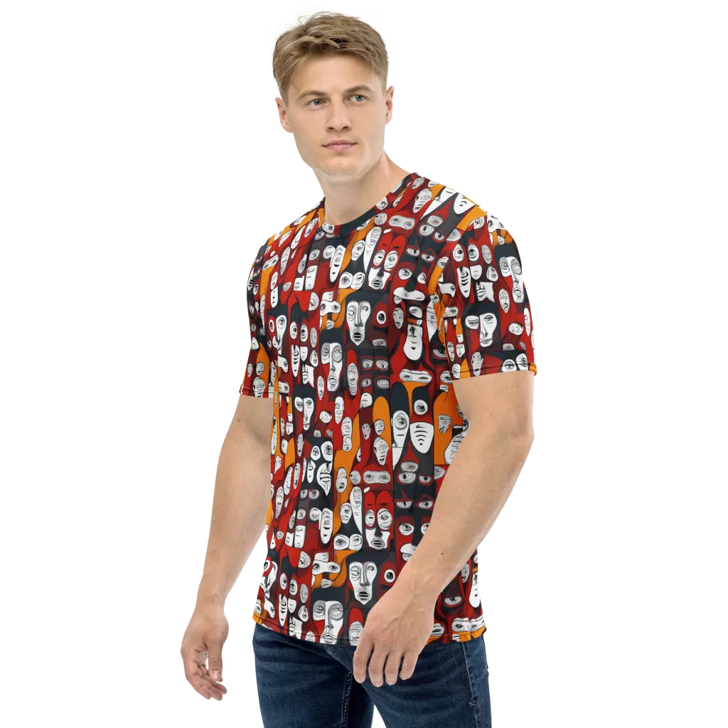 Crimson Visions on Men's Crew Neck T-Shirt — Left