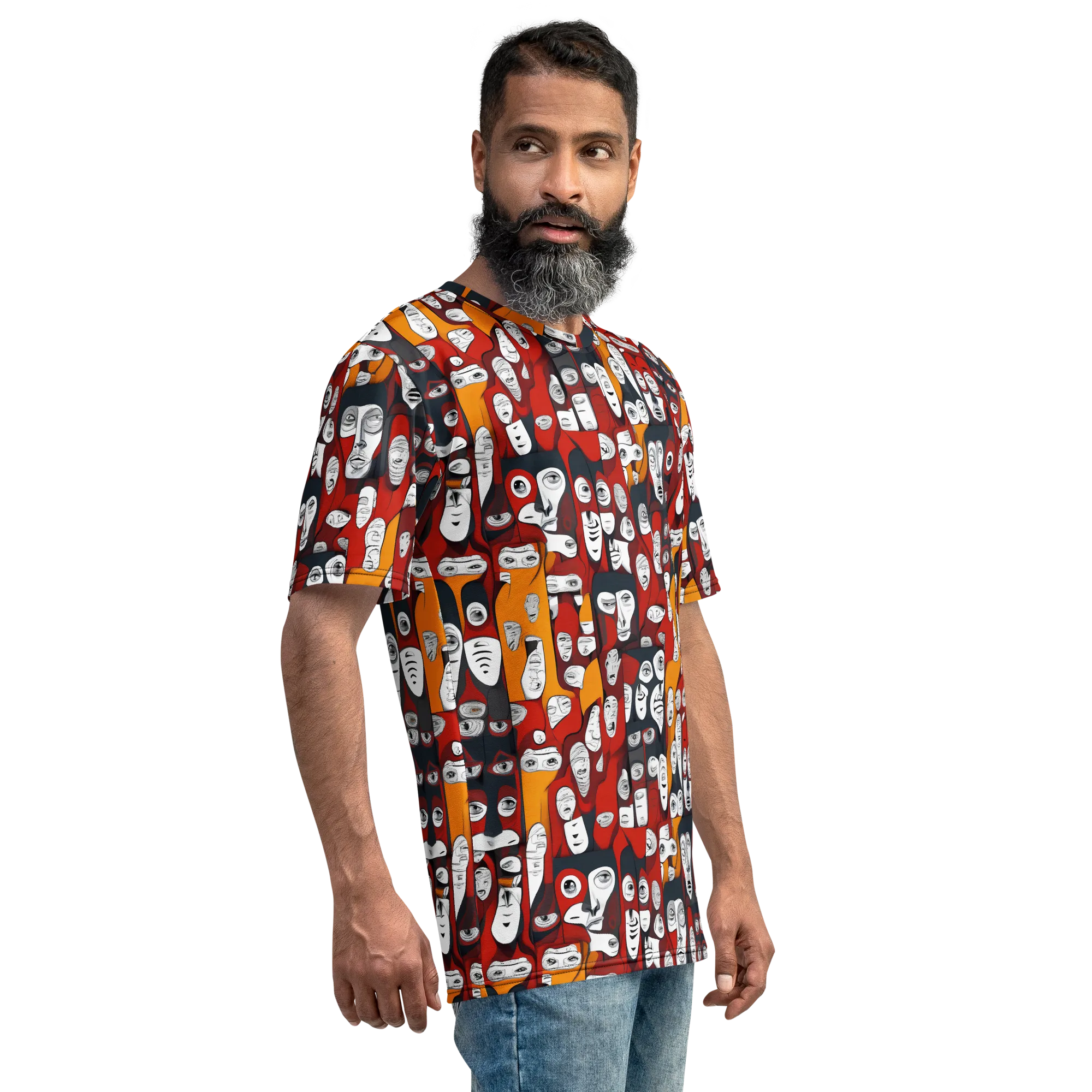 Crimson Visions on Men's Crew Neck T-Shirt — Right