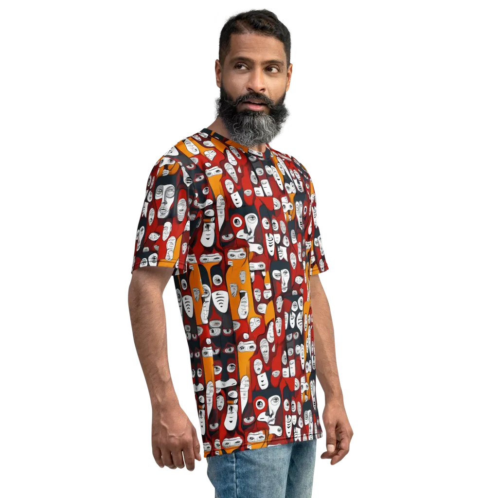 Crimson Visions on Men's Crew Neck T-Shirt — Right