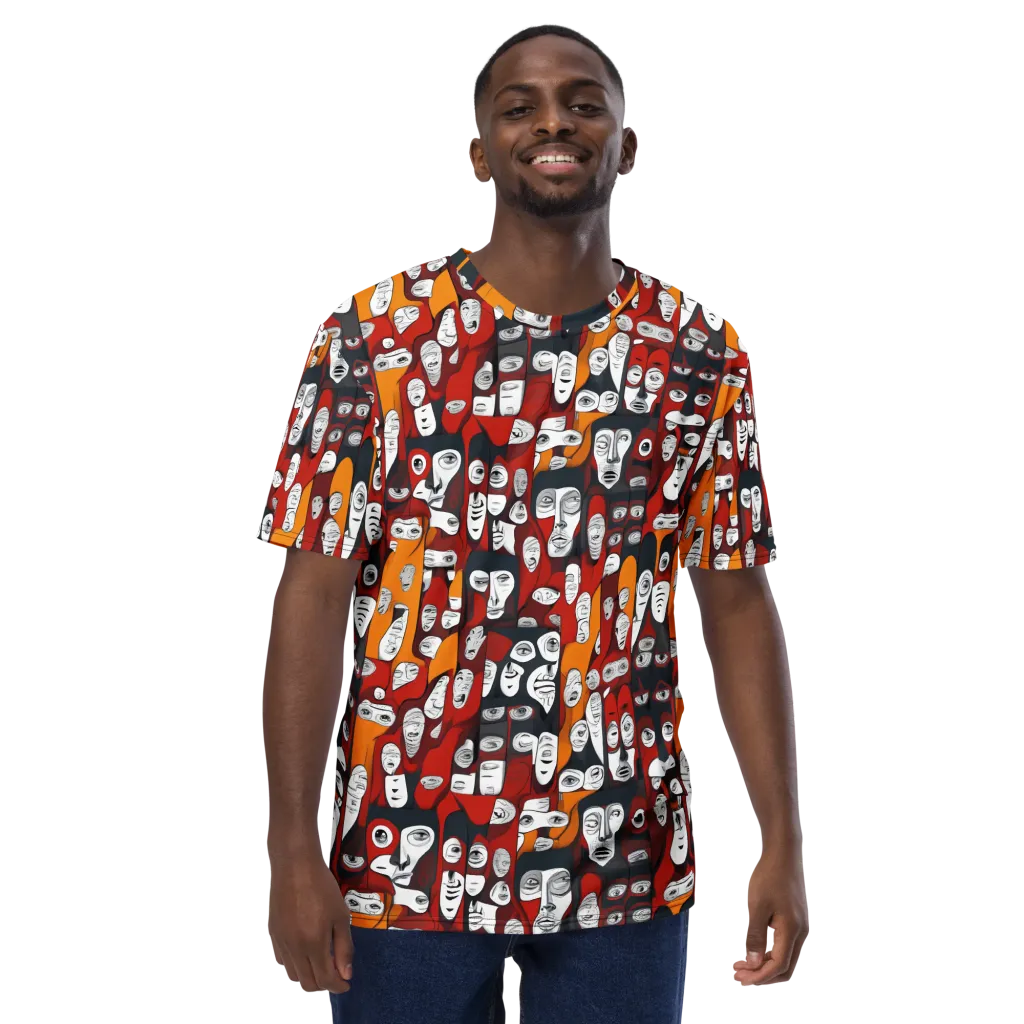 Crimson Visions on Men's Crew Neck T-Shirt — Front