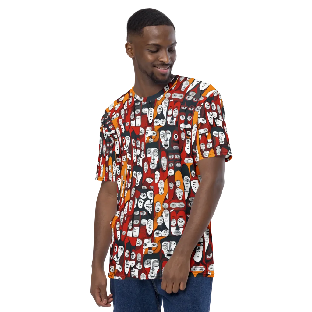 Crimson Visions on Men's Crew Neck T-Shirt — Left