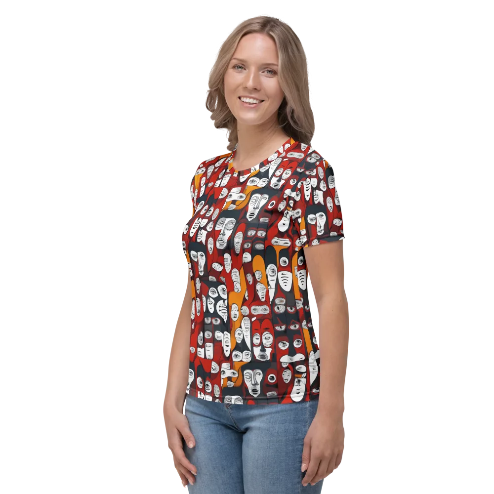 Crimson Visions on Women's Crew Neck T-Shirt — Left