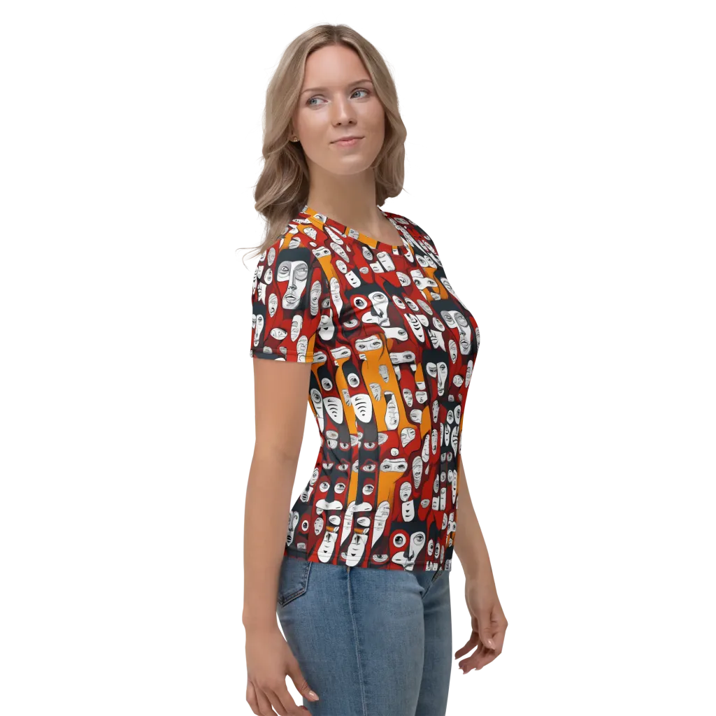 Crimson Visions on Women's Crew Neck T-Shirt — Right