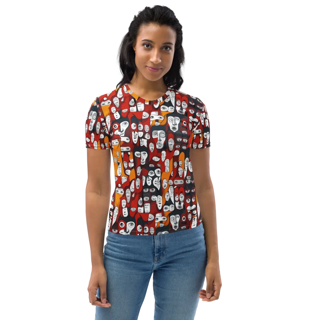 Crimson Visions on Women's Crew Neck T-Shirt — Front