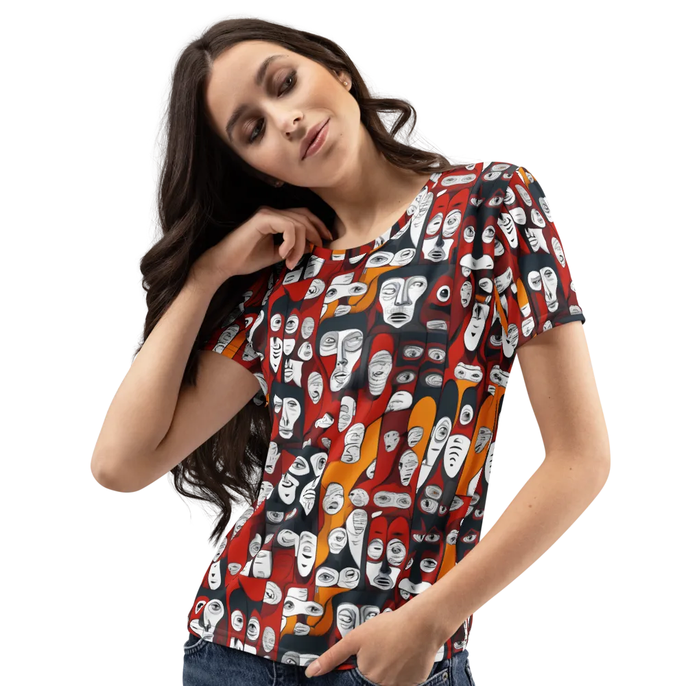 Crimson Visions on Women's Crew Neck T-Shirt — Left Front