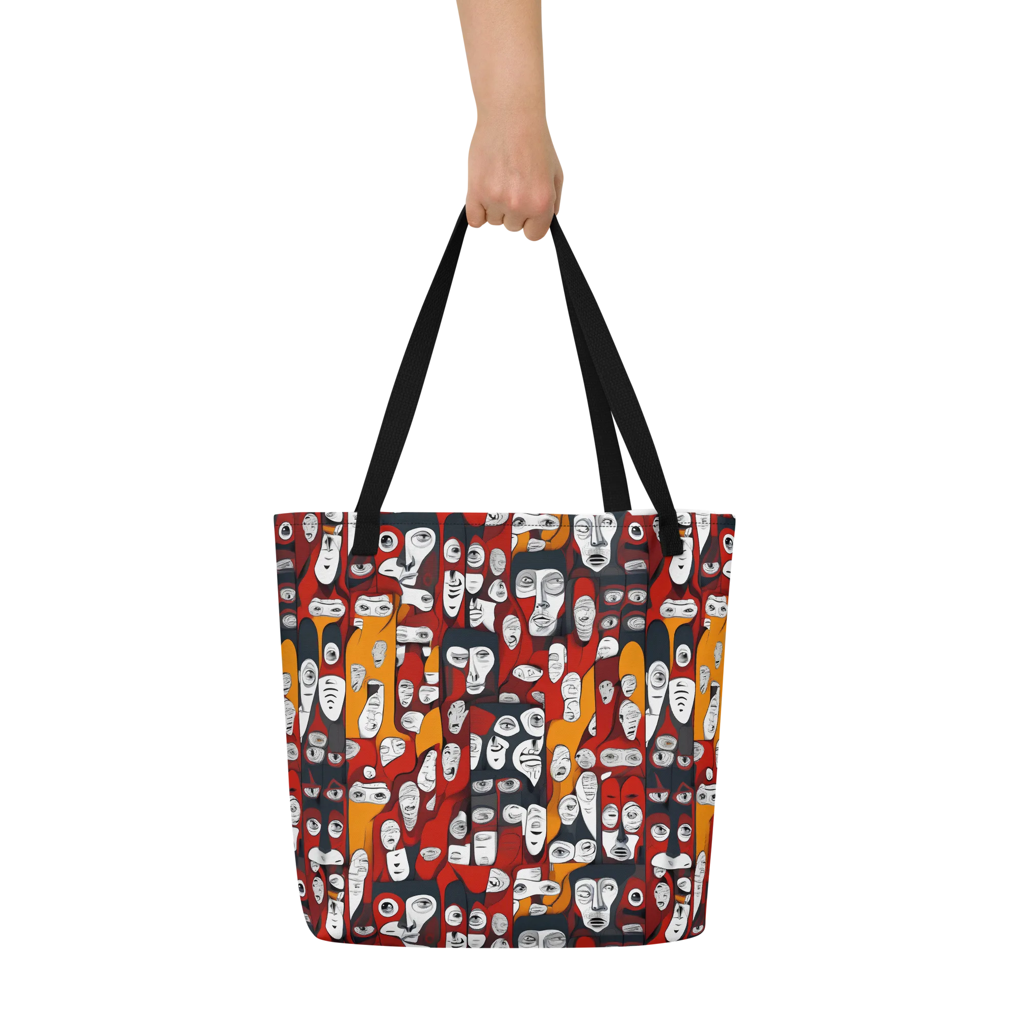 Crimson Visions on Large Tote Bag W/ Pocket — Front