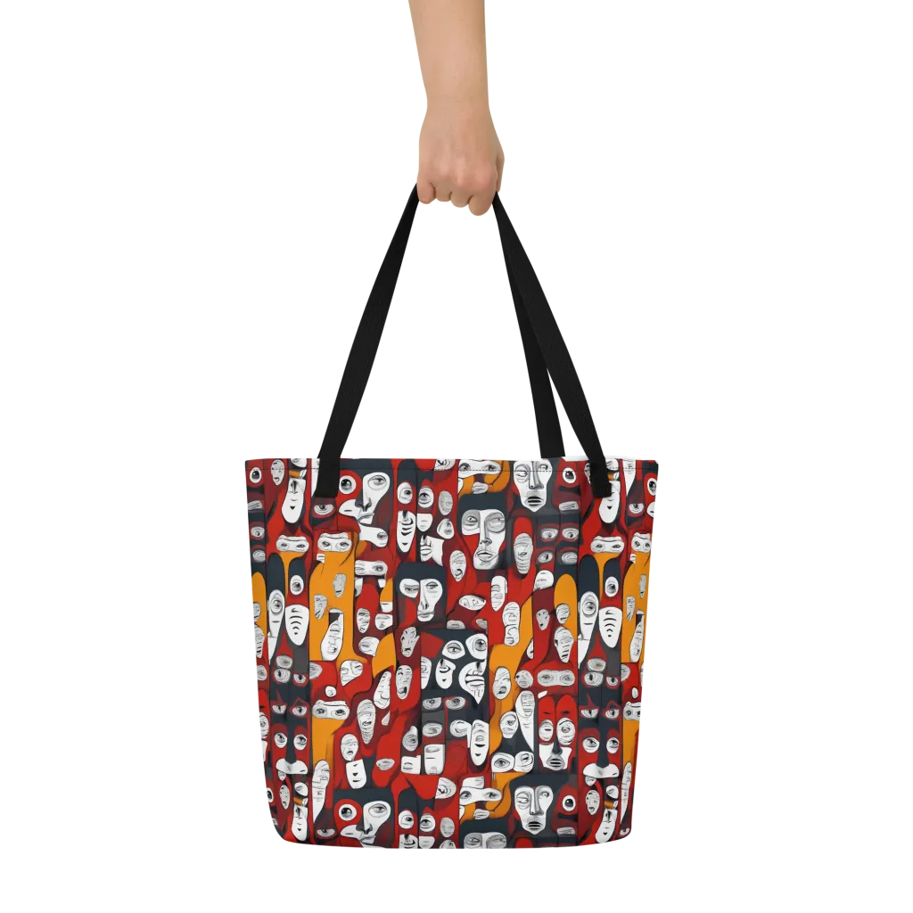 Crimson Visions on Large Tote Bag W/ Pocket — Front