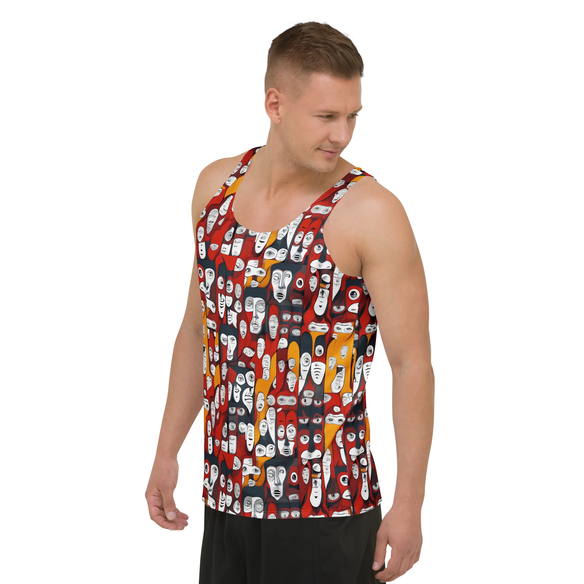 Crimson Visions on Men's Tank Top — Left Front