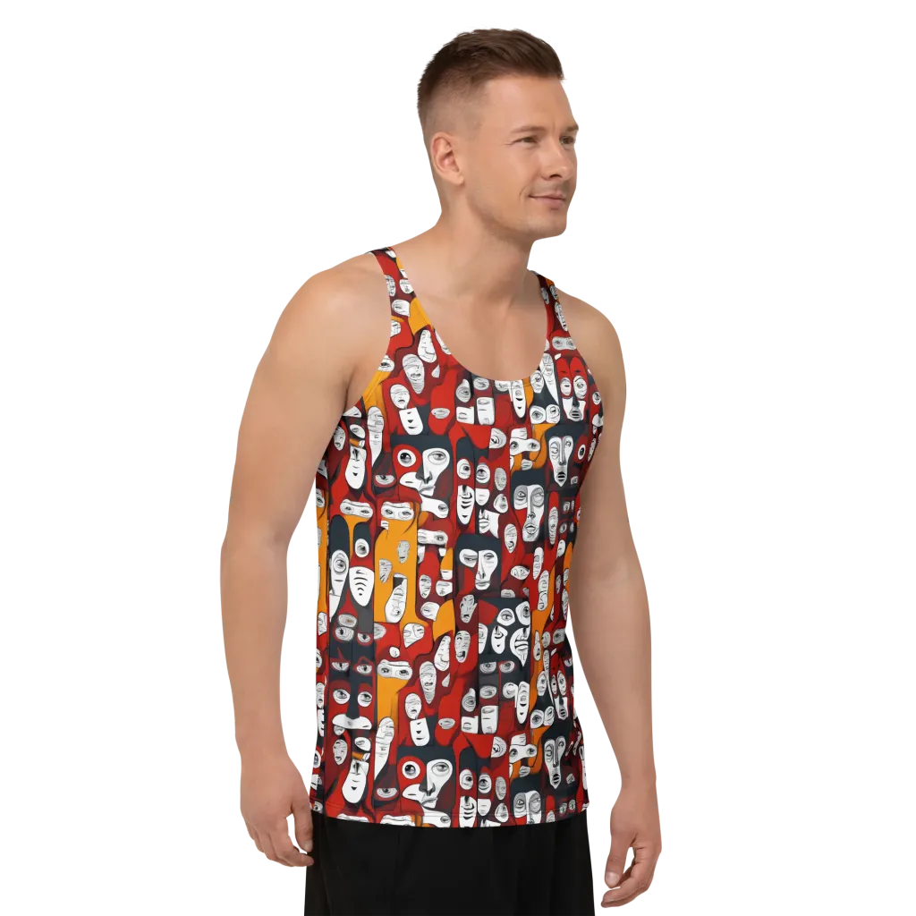 Crimson Visions on Men's Tank Top — Right Front