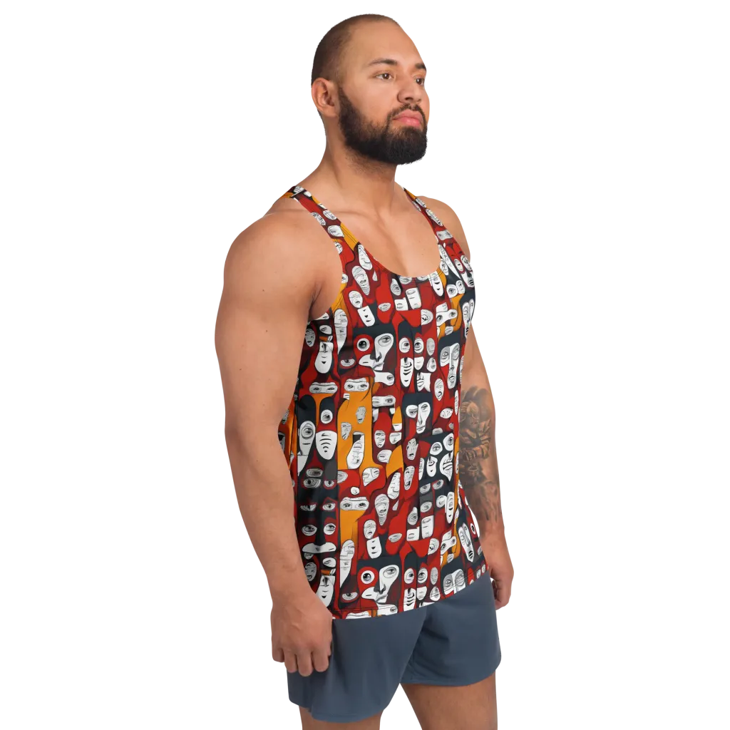 Crimson Visions on Men's Tank Top — Right Front