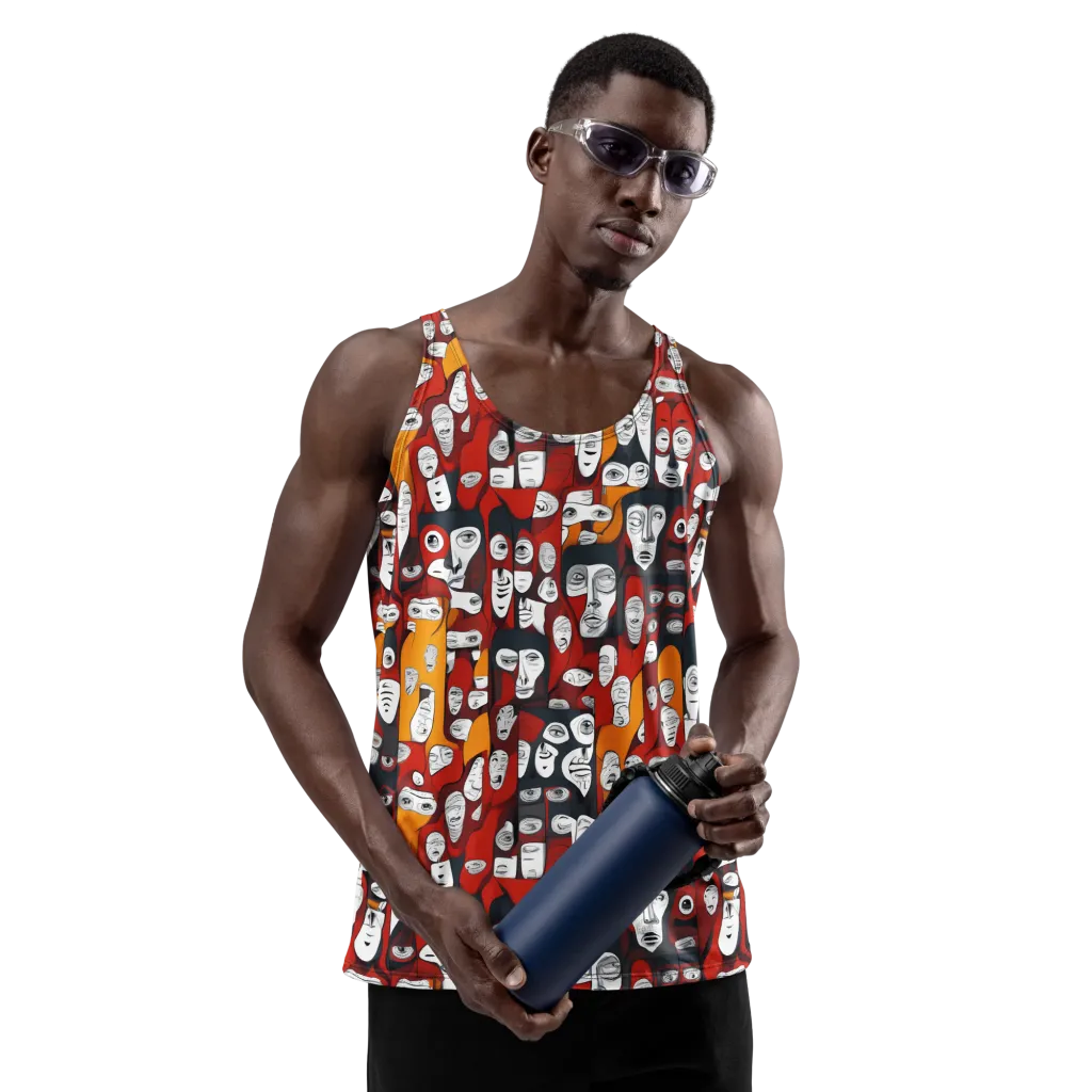 Crimson Visions on Men's Tank Top — Front